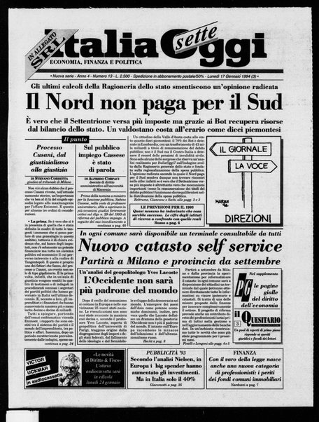 Italia oggi : quotidiano di economia finanza e politica